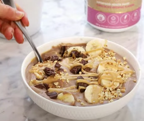 Chocolate Snickers Smoothie Bowl for Pregnancy